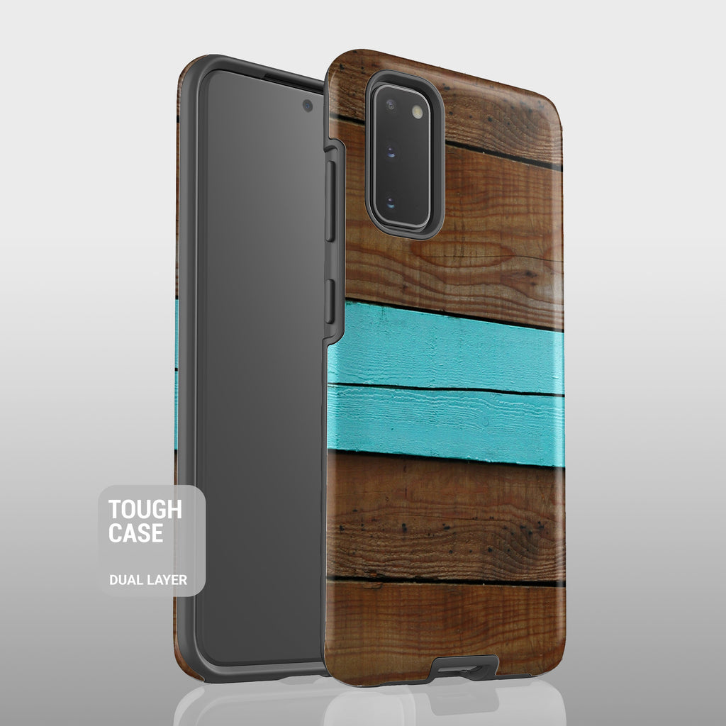 Mint stripe wood Samsung case S460B - Decouart