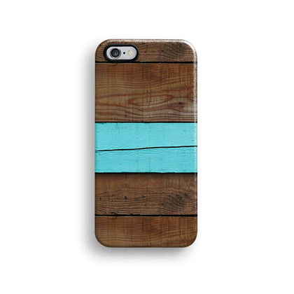 Mint stripe wood iPhone 12 case S460B - Decouart