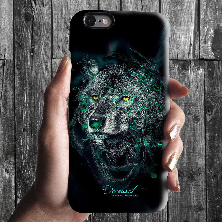 Black wolf iPhone 11 case S493 - Decouart