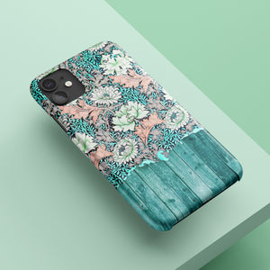 Mint wood floral iPhone 16 case S553 - Decouart
