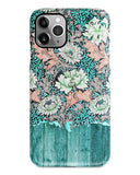 Mint wood floral iPhone 14 case S553