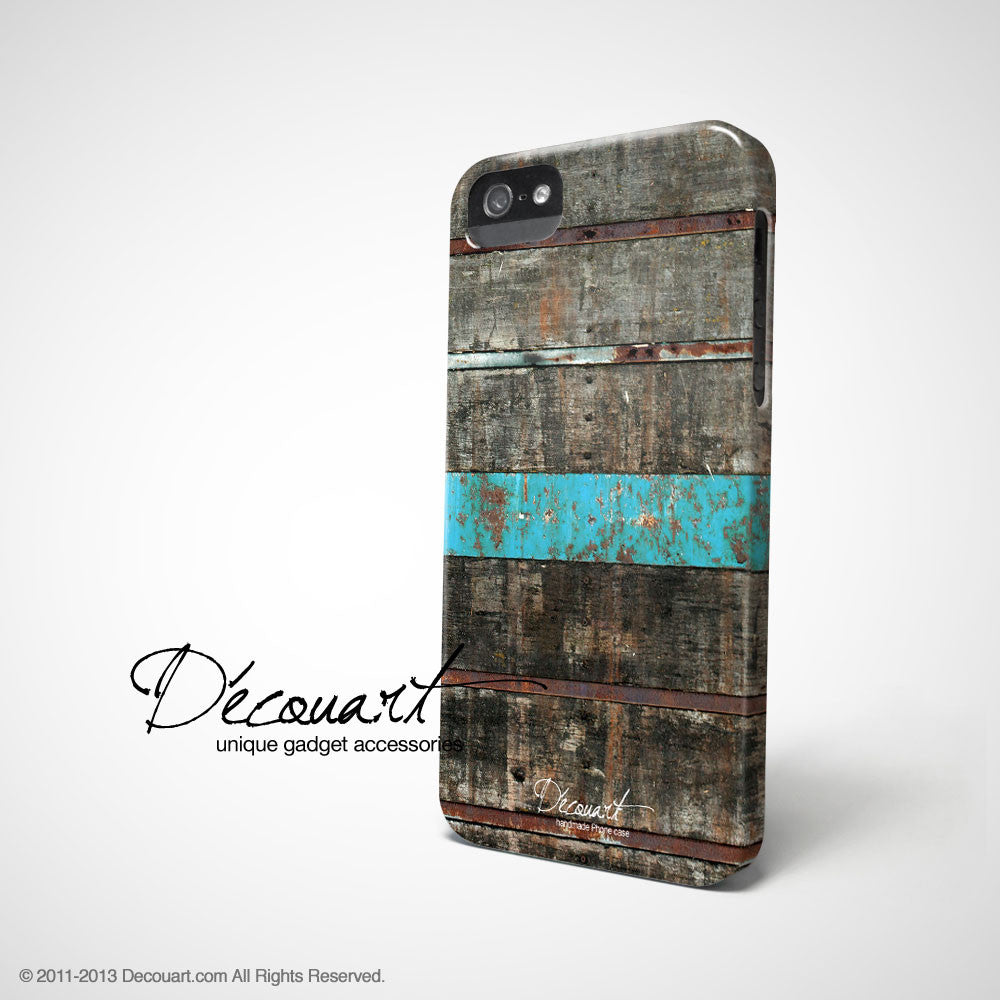 Wood with mint stripe iPhone 11 case S589 - Decouart