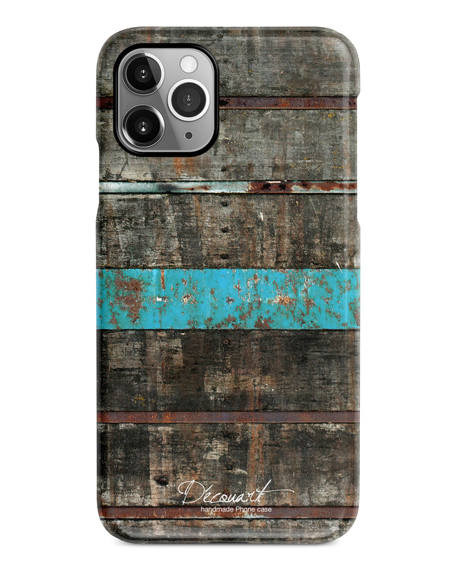 Wood with mint stripe iPhone 11 case S589 - Decouart
