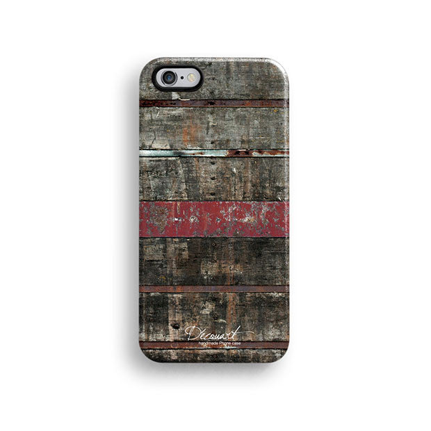 Wood with red stripe iPhone 12 case S592 - Decouart