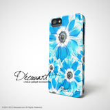 Turquoise floral iPhone 12 case S624 - Decouart