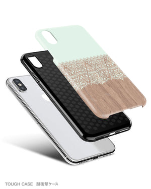 Mint lace wood iPhone 12 case S633 - Decouart