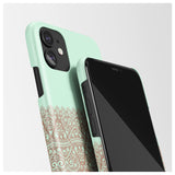 Mint lace wood iPhone 12 case S633 - Decouart