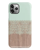 Mint lace wood iPhone 14 case S633