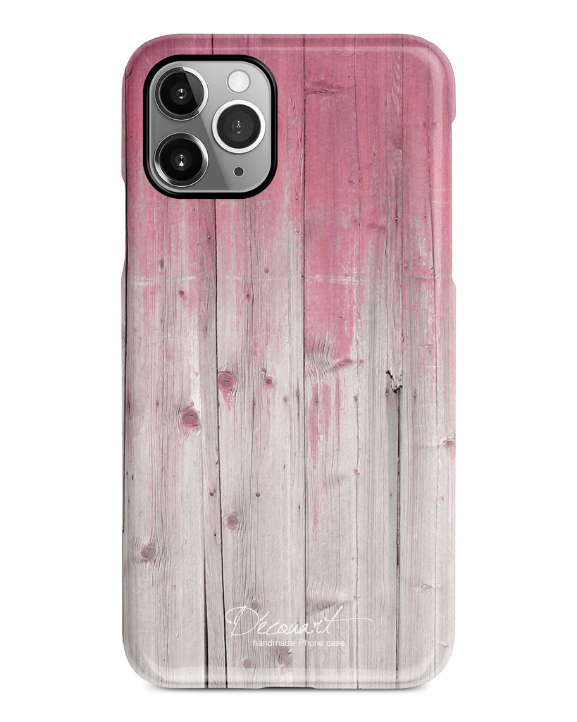 Pink wood iPhone 12 case S646 - Decouart