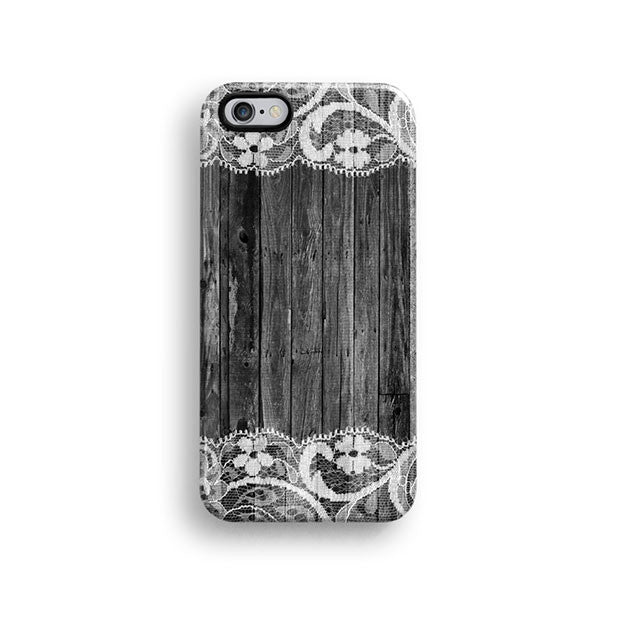 Black wood lace iPhone 12 case S674 - Decouart