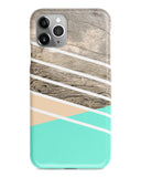 Mint wood geometric iPhone 14 case S688