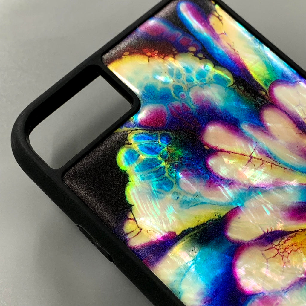 Natural shell floral ink iPhone case