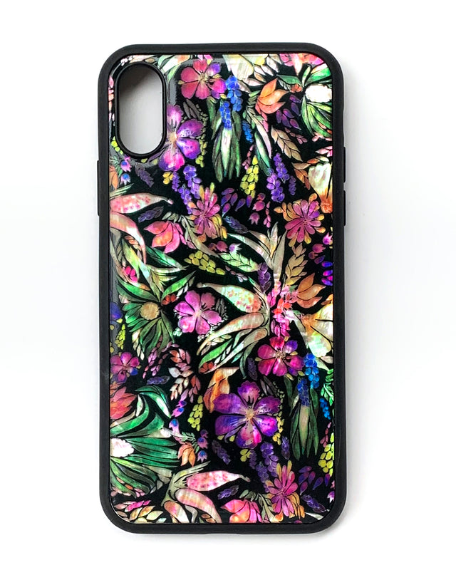 Natural shell floral iPhone case