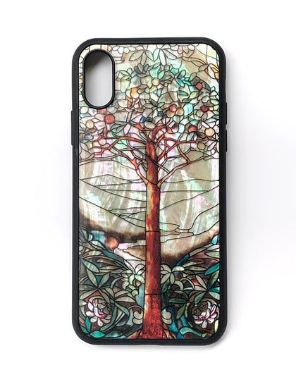 Natural shell stained glass style tree of life iPhone case - Decouart