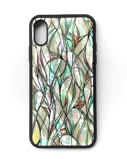 Natural shell stained glass floral iPhone case - Decouart