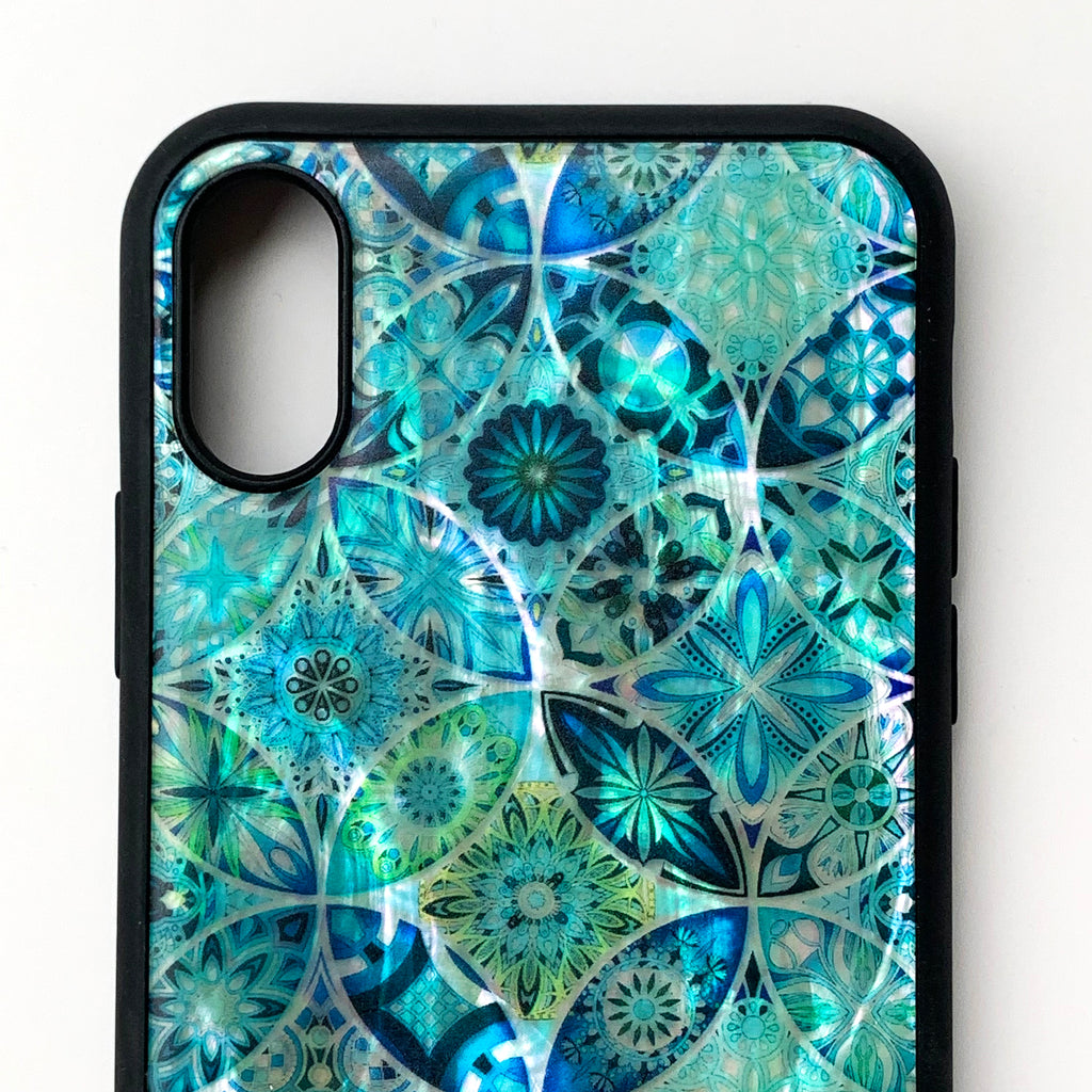 Natural shell floral iPhone case